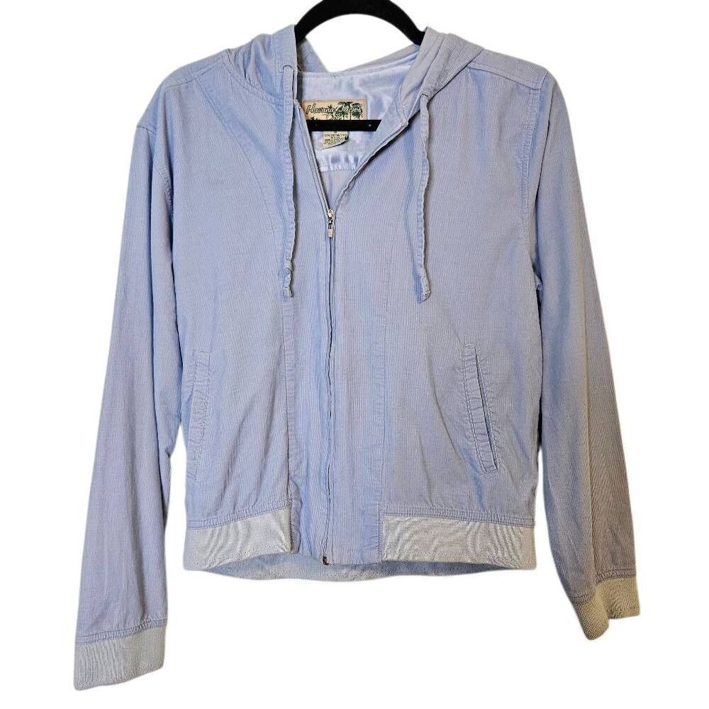 Havana Jacks Cafe womens cotton jacket, light blue corduroy.  Size S. ,#879